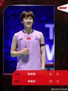 羽毛球世锦赛陈雨菲晋级4强 半决赛迎战安洗莹